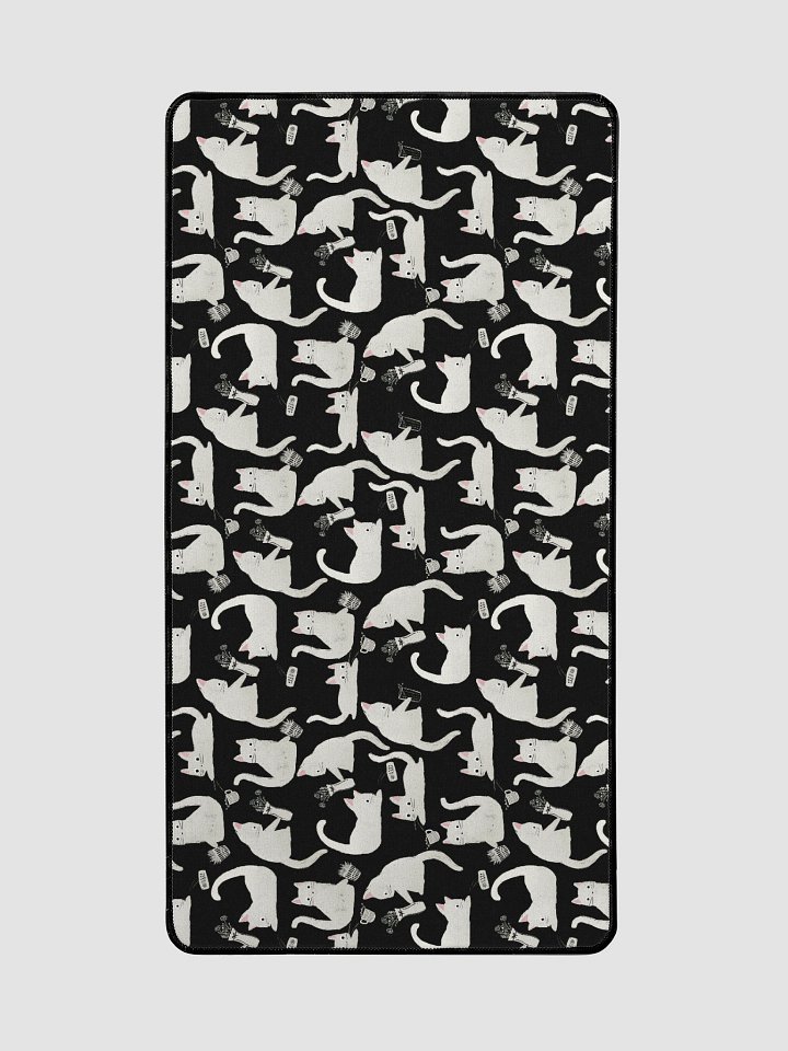 Bad Cats Knocking Stuff Over Patterned Desk Mat, Black product image (2)
