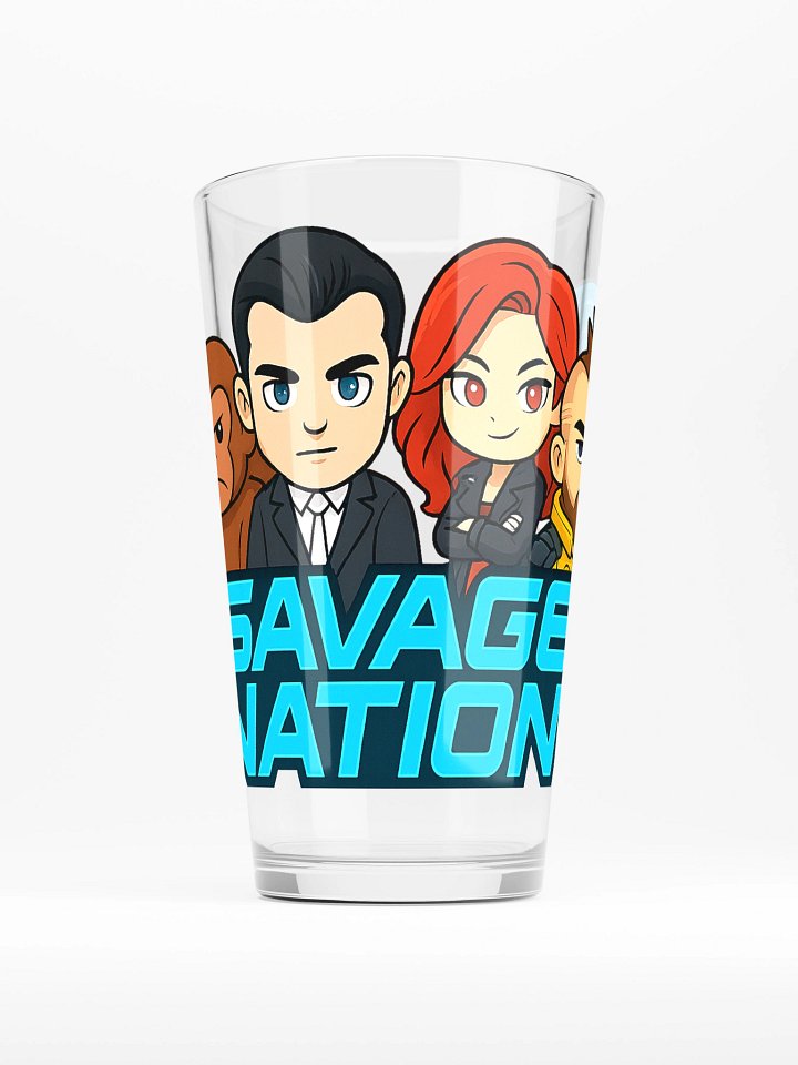 Savage Nation Cartoon Characters Shaker Pint Glass product image (1)