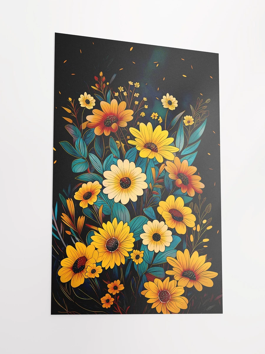Enchanted Wild Sunflowers Poster: Luminous Floral Art for Vibrant Home Decor Matte Poster product image (4)