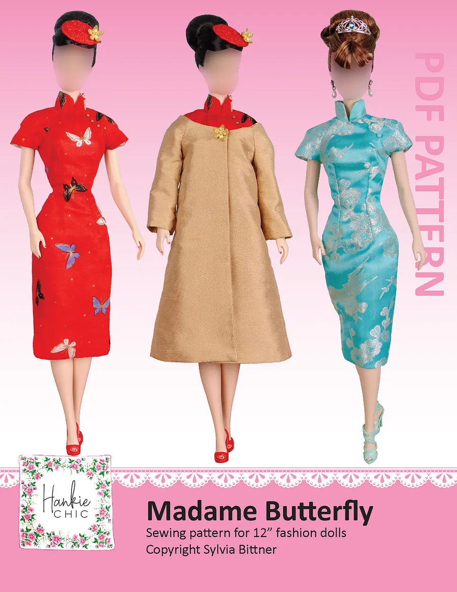 Madame Butterfly sewing pattern for 12" fashion dolls product image (1)