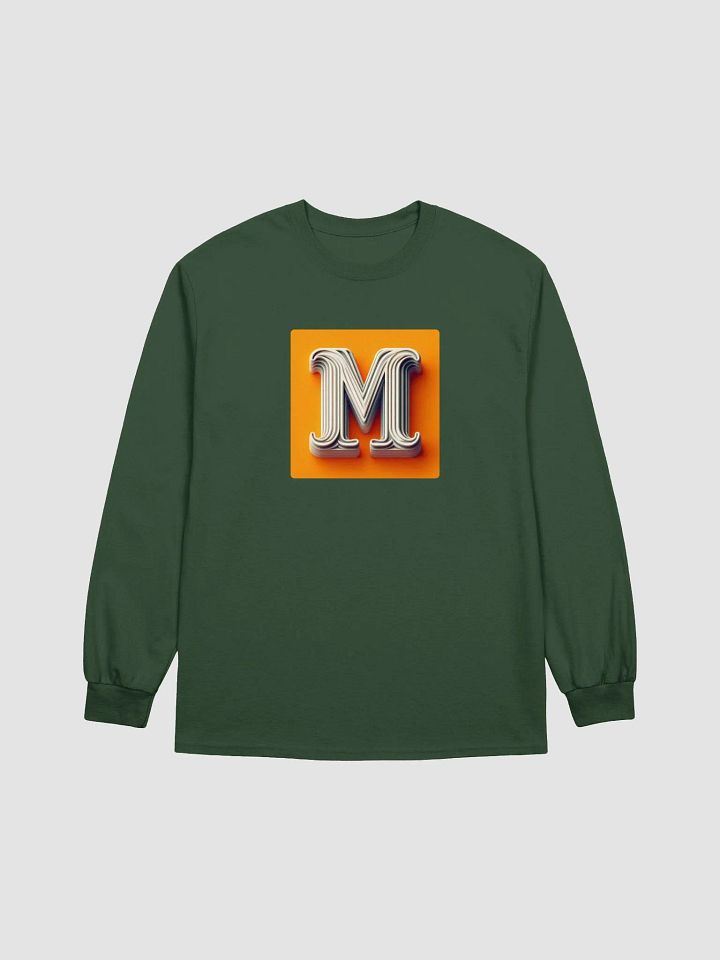 Intricate 3D Letter 'M' Long Sleeve Tee |Ai Design initial M product image (1)