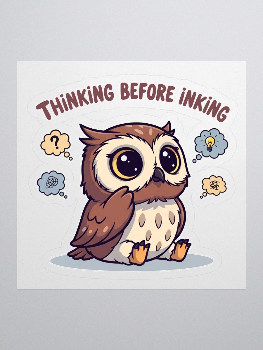 Overthinking Owl Kiss Cut Sticker product image (1)