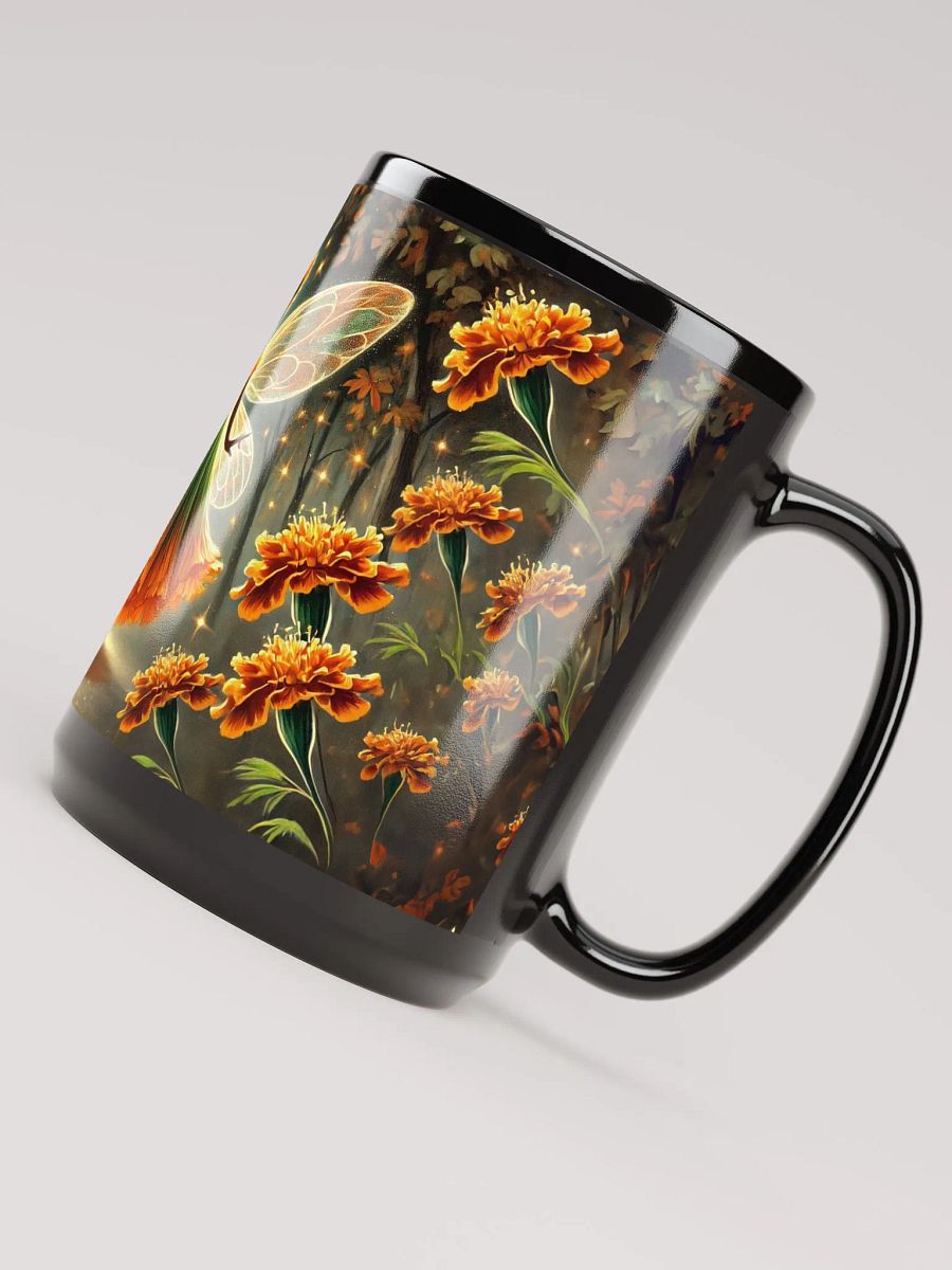 Enchanted Marigold Fairy 15 oz Black Glossy Mug product image (5)