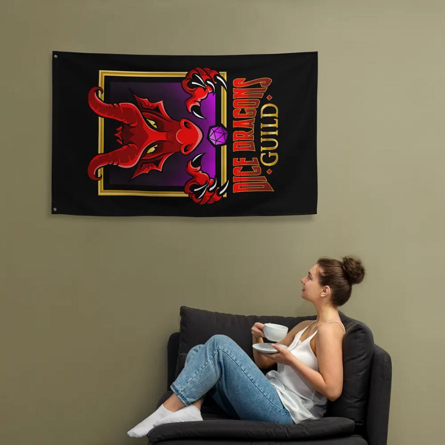 Dice Dragons Guild Vertical Flag (Black) product image (12)
