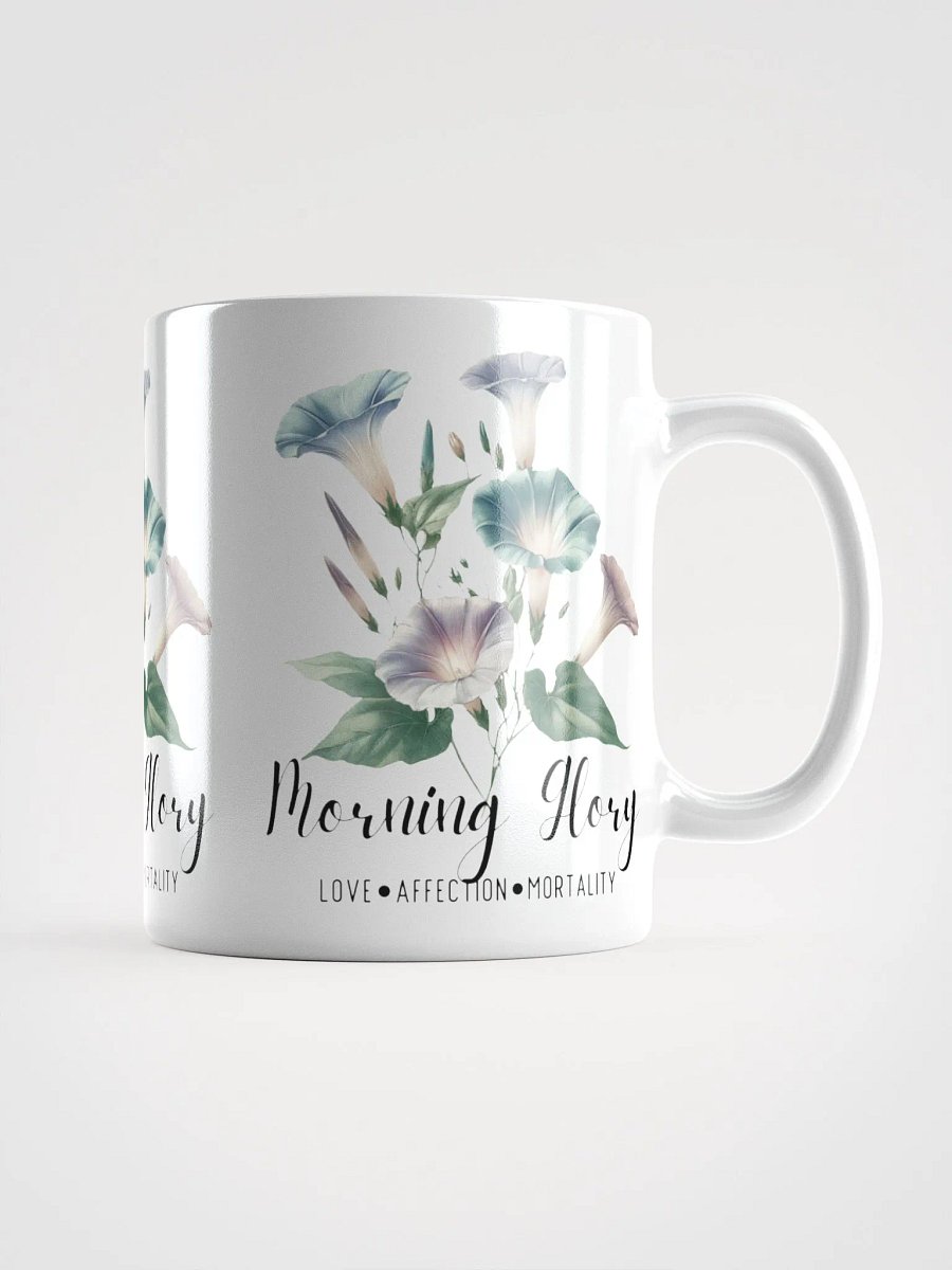 Morning Glory Ceramic White Mug: Love, Affection, Mortality September Birth Month Flower product image (3)
