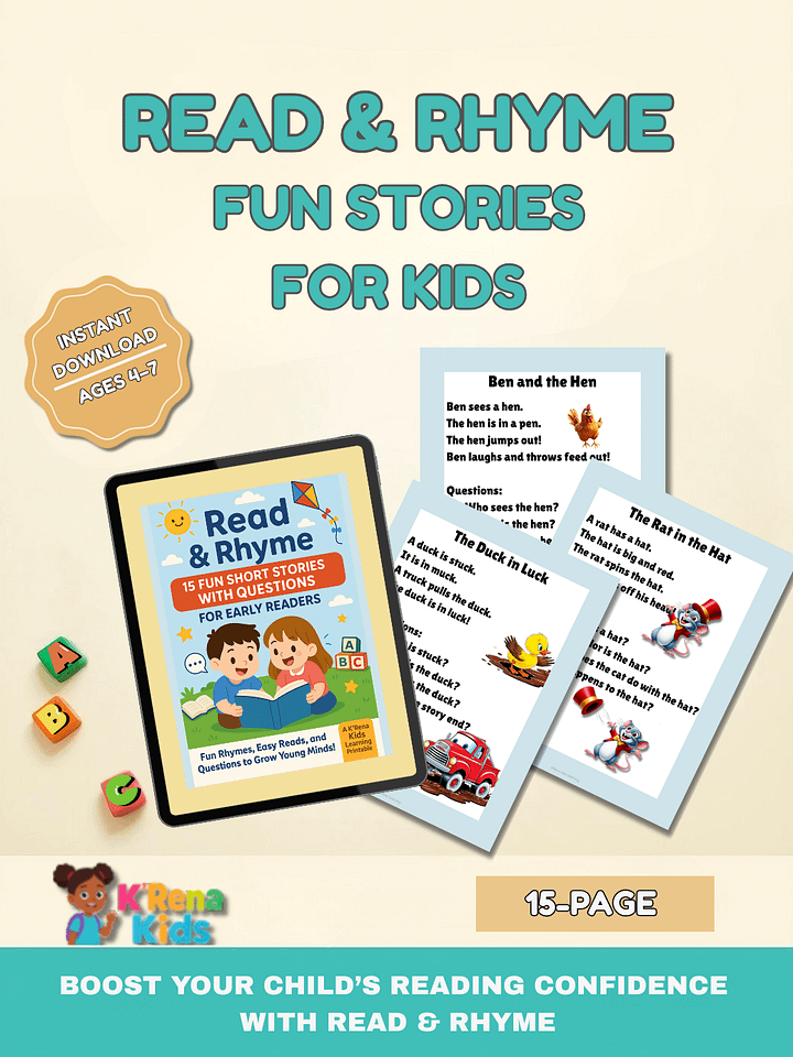 Read & Rhyme: 15 Fun Short Stories with Questions for Early Readers product image (1)