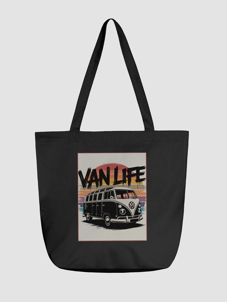 Black "VAN LIFE" Organic Tote Bag product image (1)