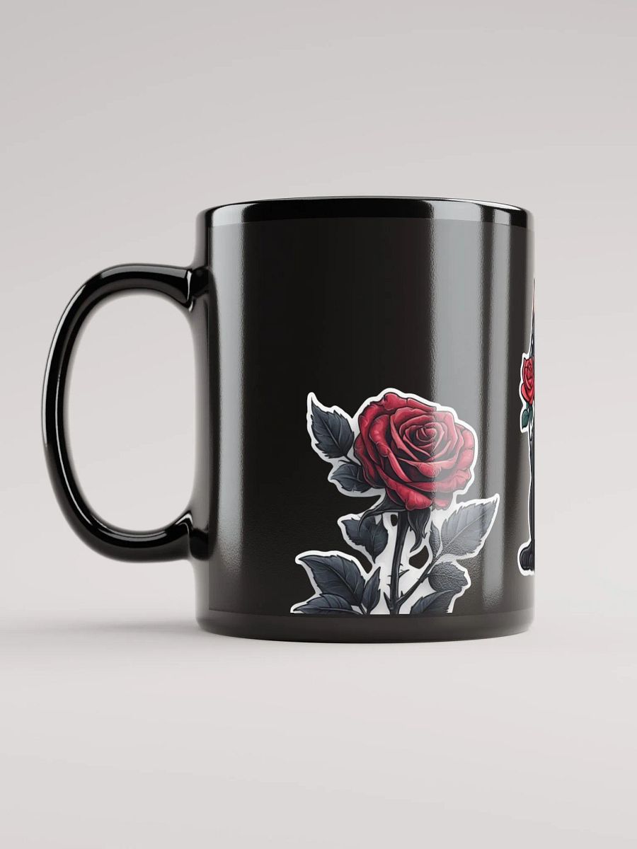 Rosey Whiskers Black Mug product image (3)