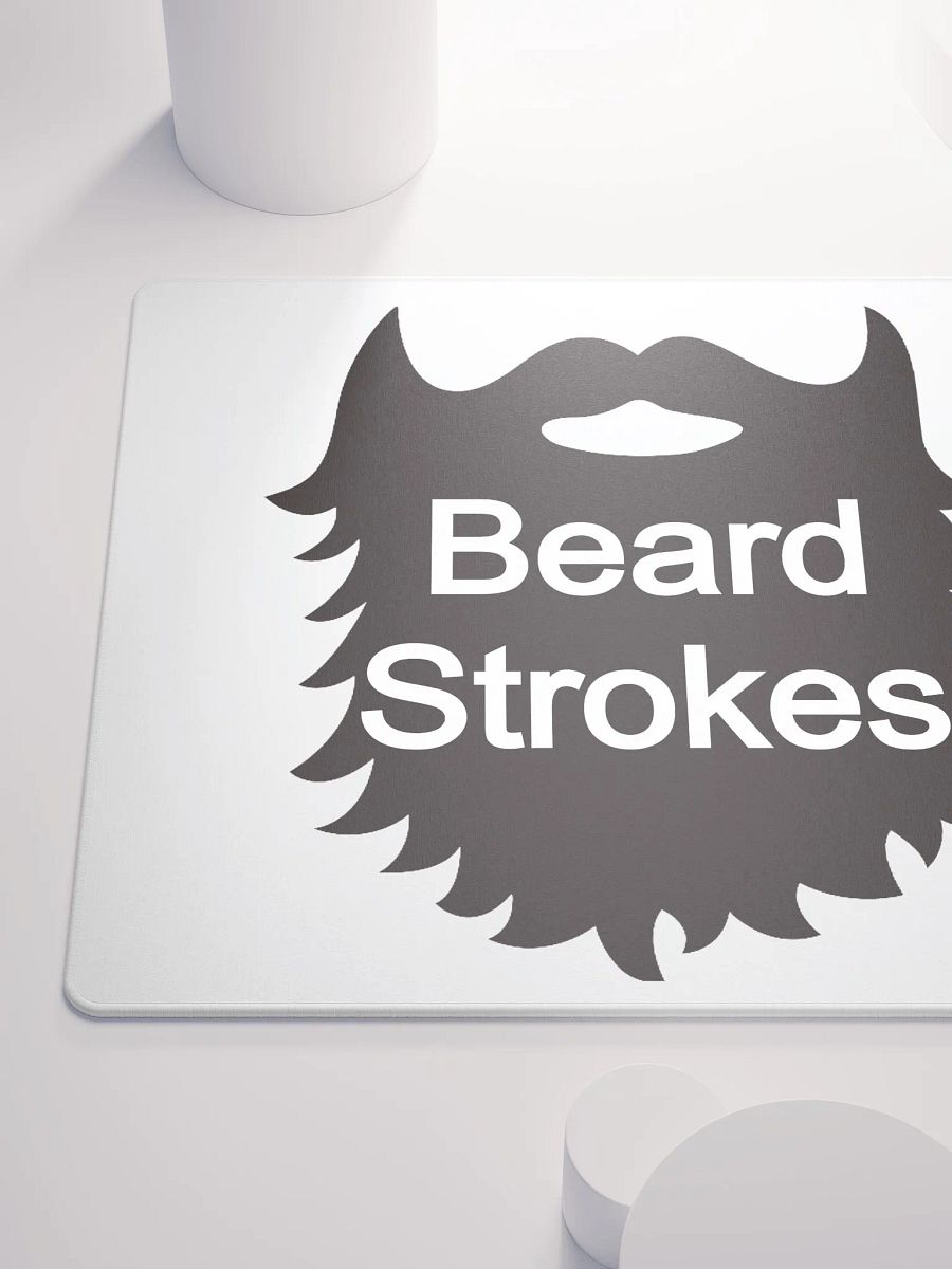 Black Beard Strokes Gaming Mouse Pad (White) product image (6)
