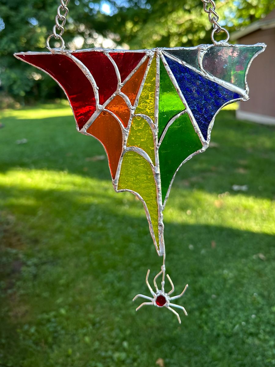 Rainbow Spider Web Stained Glass product image (1)