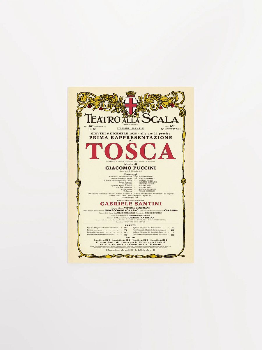 Vintage-Style La Scala Tosca Opera Poster product image (2)