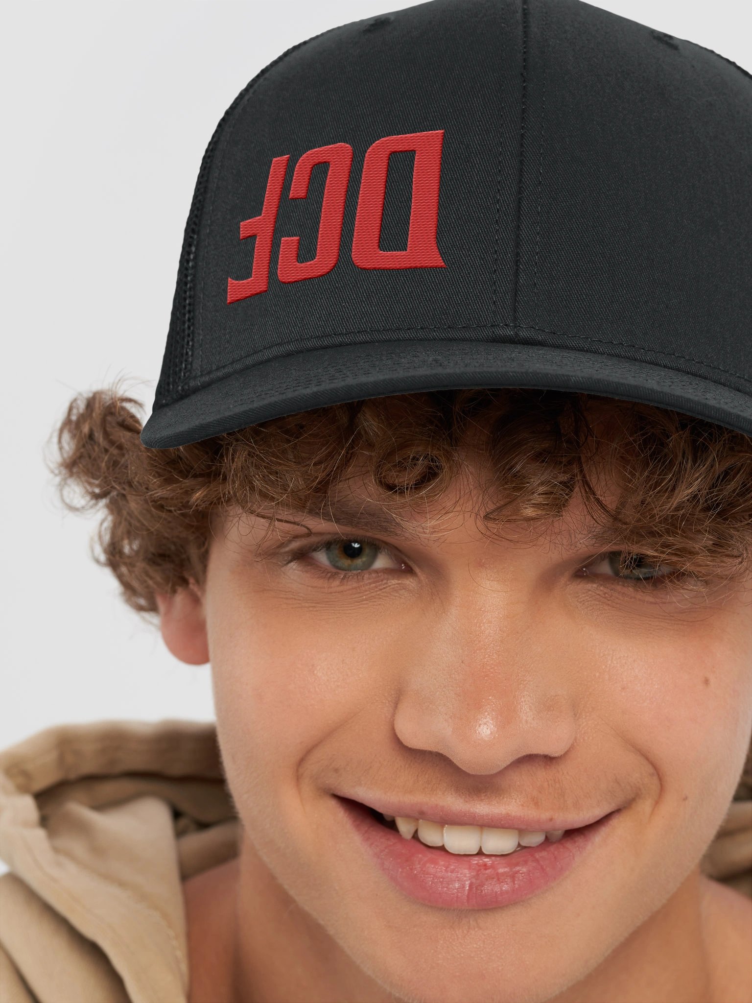 DCF Inverted Trucker Hat - Black on Black product image (8)