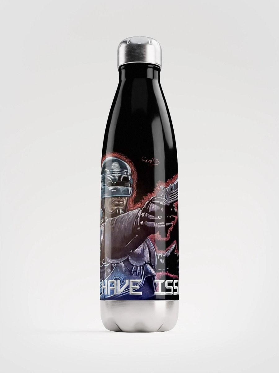 Metal Law Enforcer Gun Holder Stainless Steel Water Bottle product image (1)