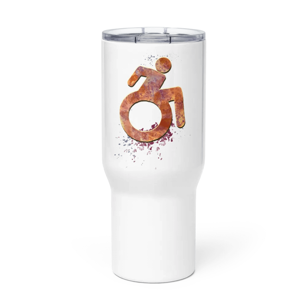 Wheelie, Orange Splash Handled Travel Mug product image (1)