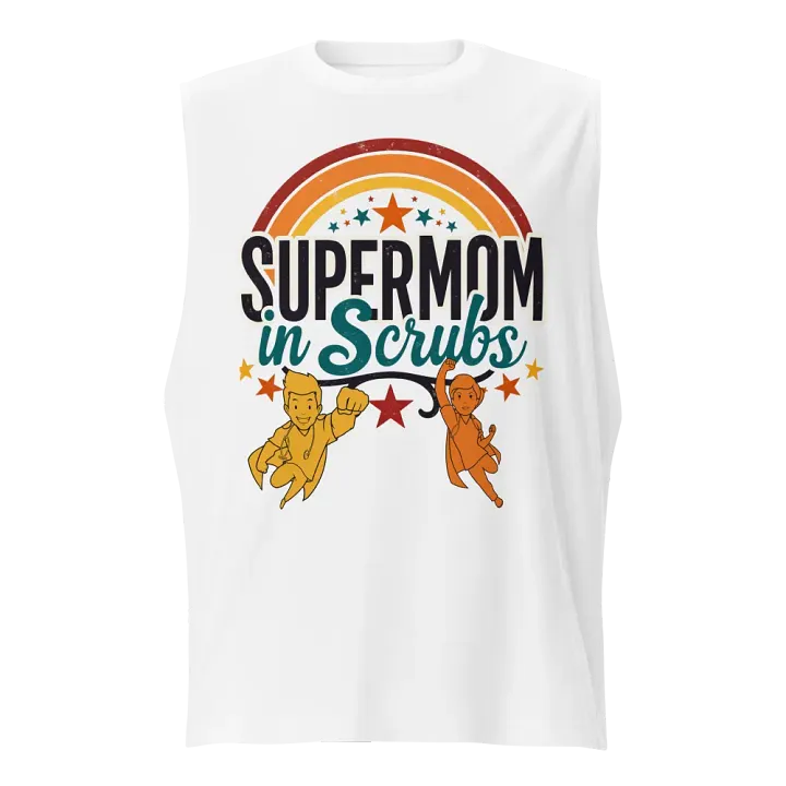 Supermom in Scrubs Rainbow Muscle Tank product image (1)