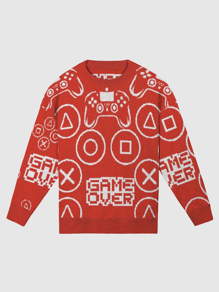 Gamer Knitwear Cardigan – Cozy & Geek-Chic Sweater for Gamers Red product image (1)