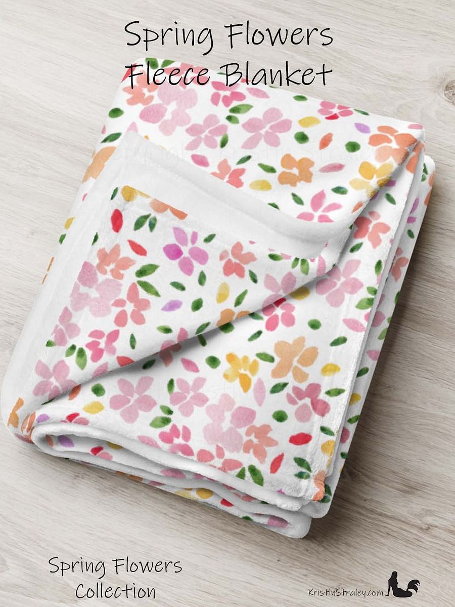 Spring Flowers Fleece Throw Blanket product image (1)