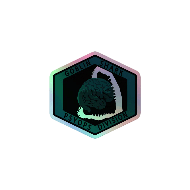 Holographic Goblin Shark Psyops Division Sticker product image (1)