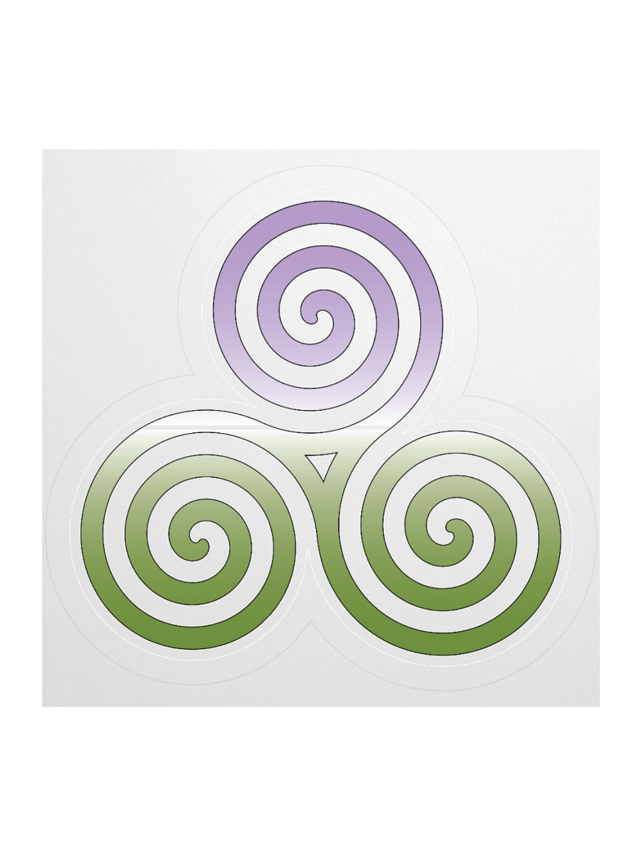 Genderqueer Pride Gradient Celtic Triskelion Sticker product image (1)