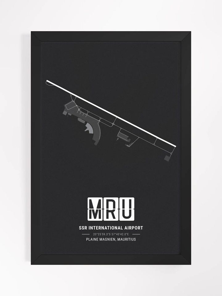 Framed Airport MRU Premium Map On Matt Paper product image (1)