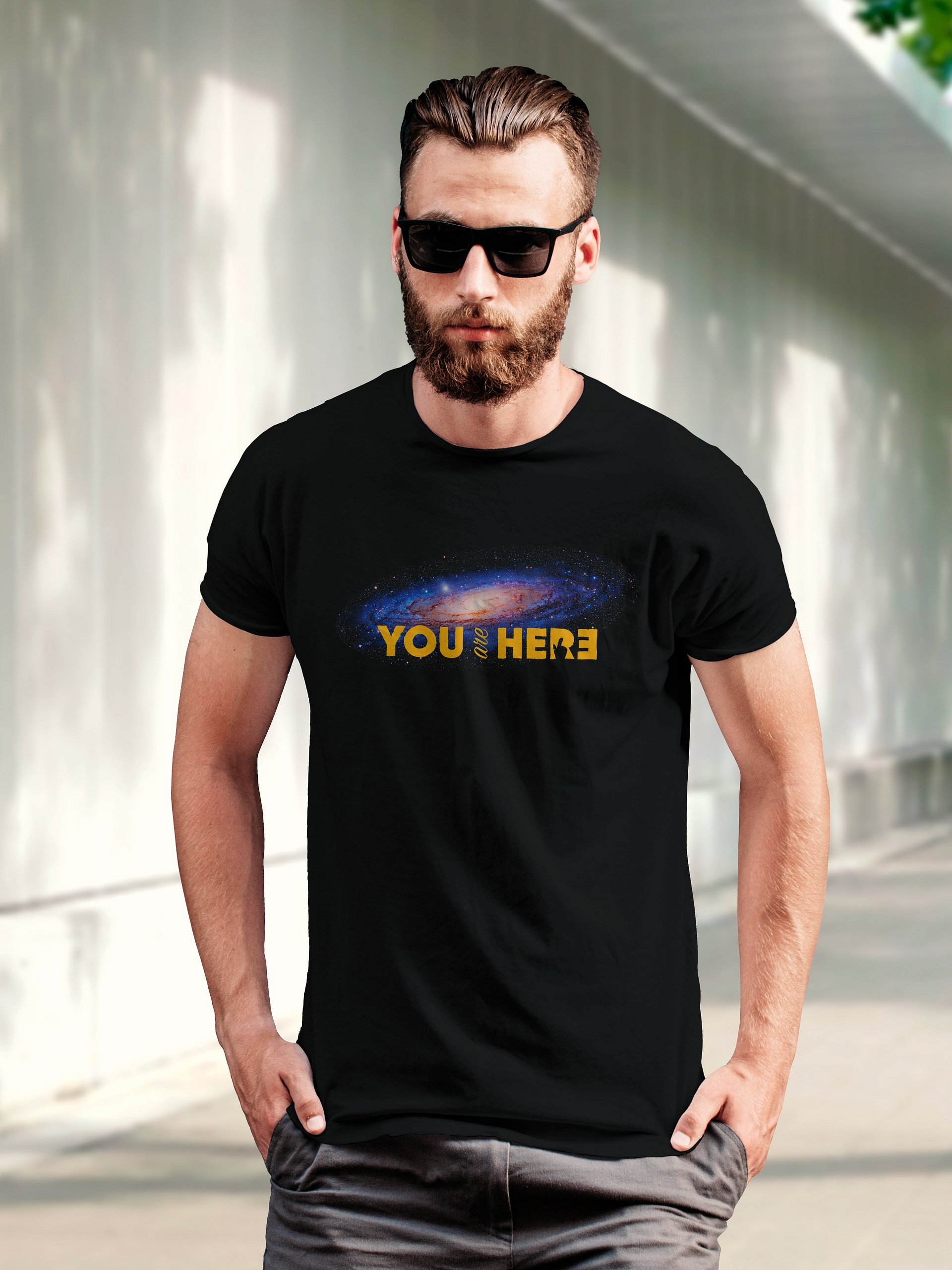 You are here: Milky Way galaxy map — Short-Sleeve Unisex T-Shirt, space t-shirt, star map product image (6)