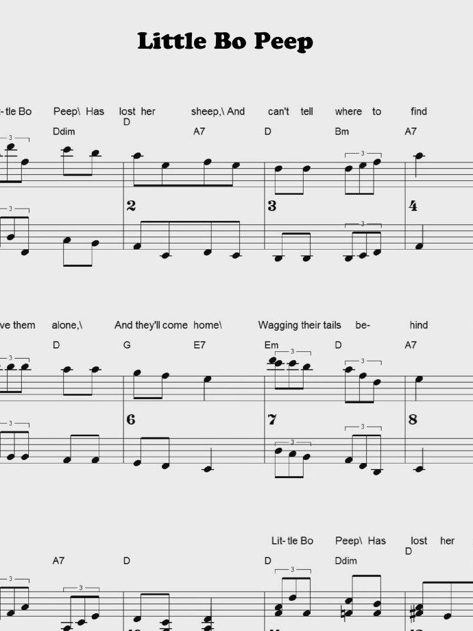 Little Bo Peep - CS - Piano sheet music product image (1)
