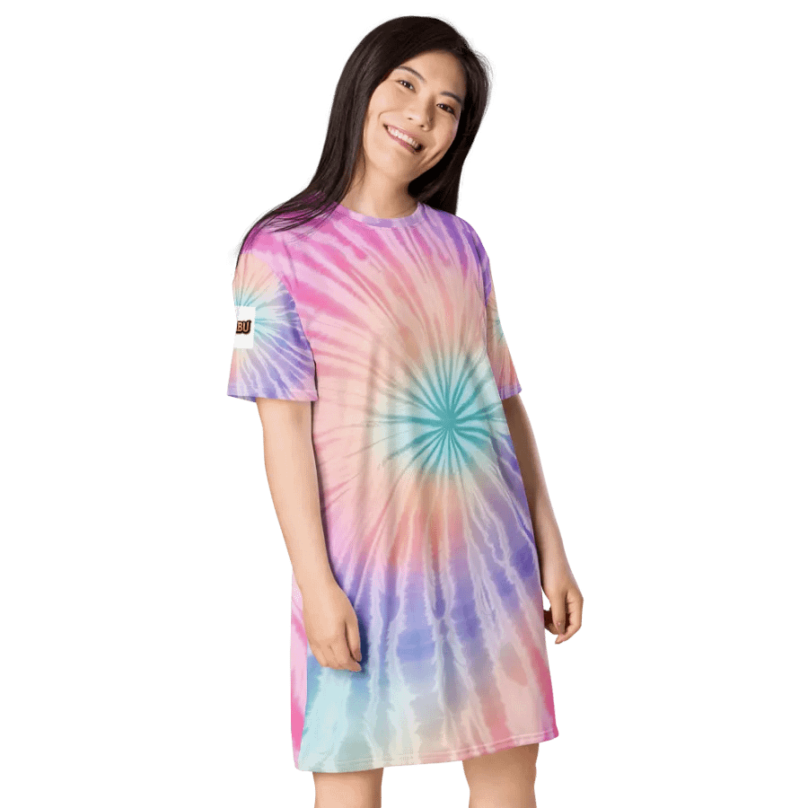Pastel Radiance Tie-Dye T-Shirt Dress product image (4)