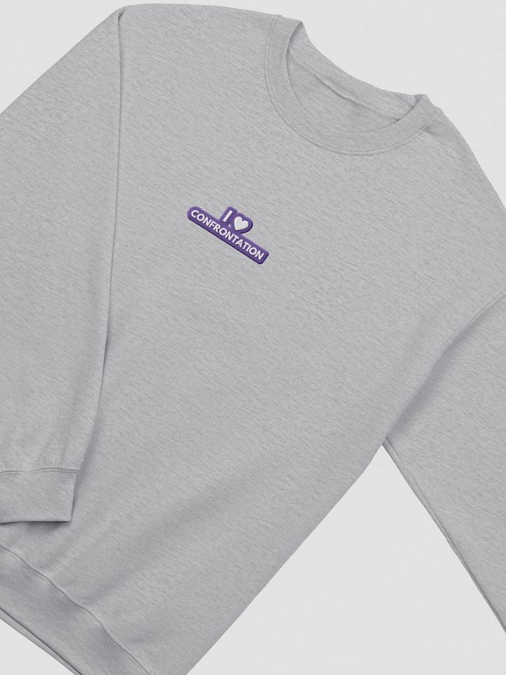 I <3 Confrontation embroidered crewneck (purple + white design) product image (1)