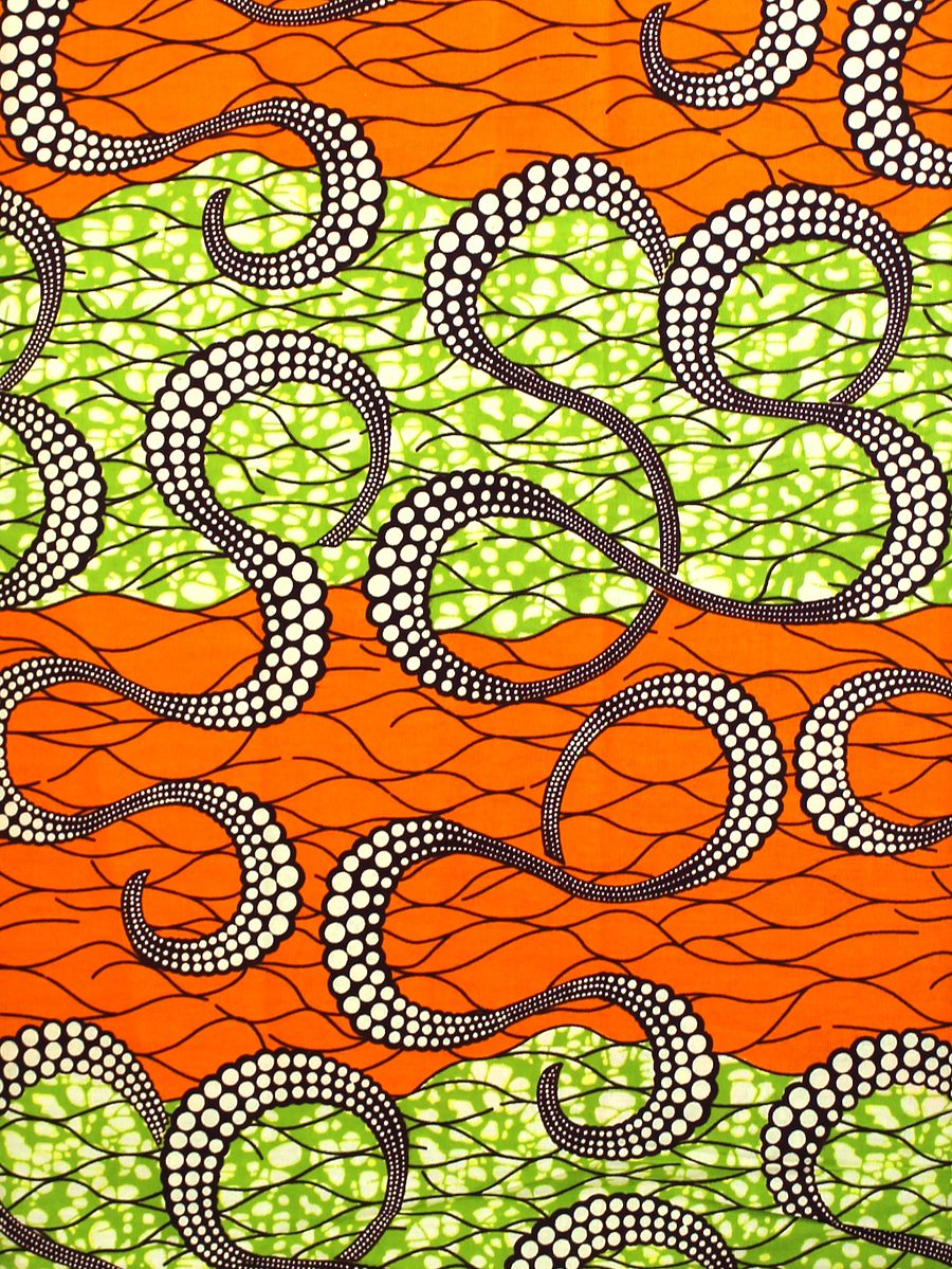 Scampolo Tessuto Wax Print - Design Onde - 75 cm x 116 cm - cod.586/B product image (1)