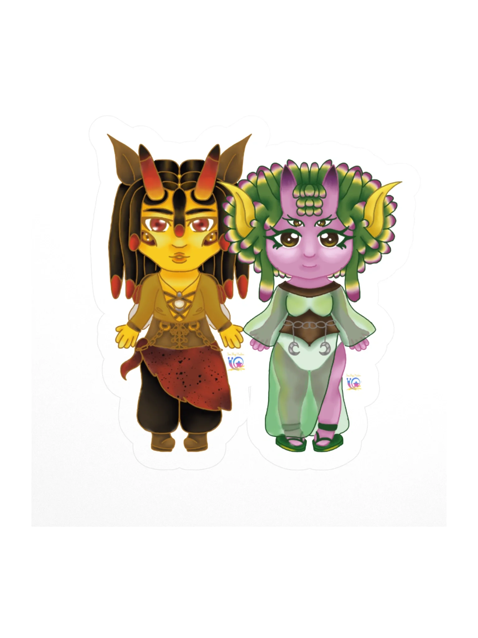 Moon and Sun chibi stickie product image (3)