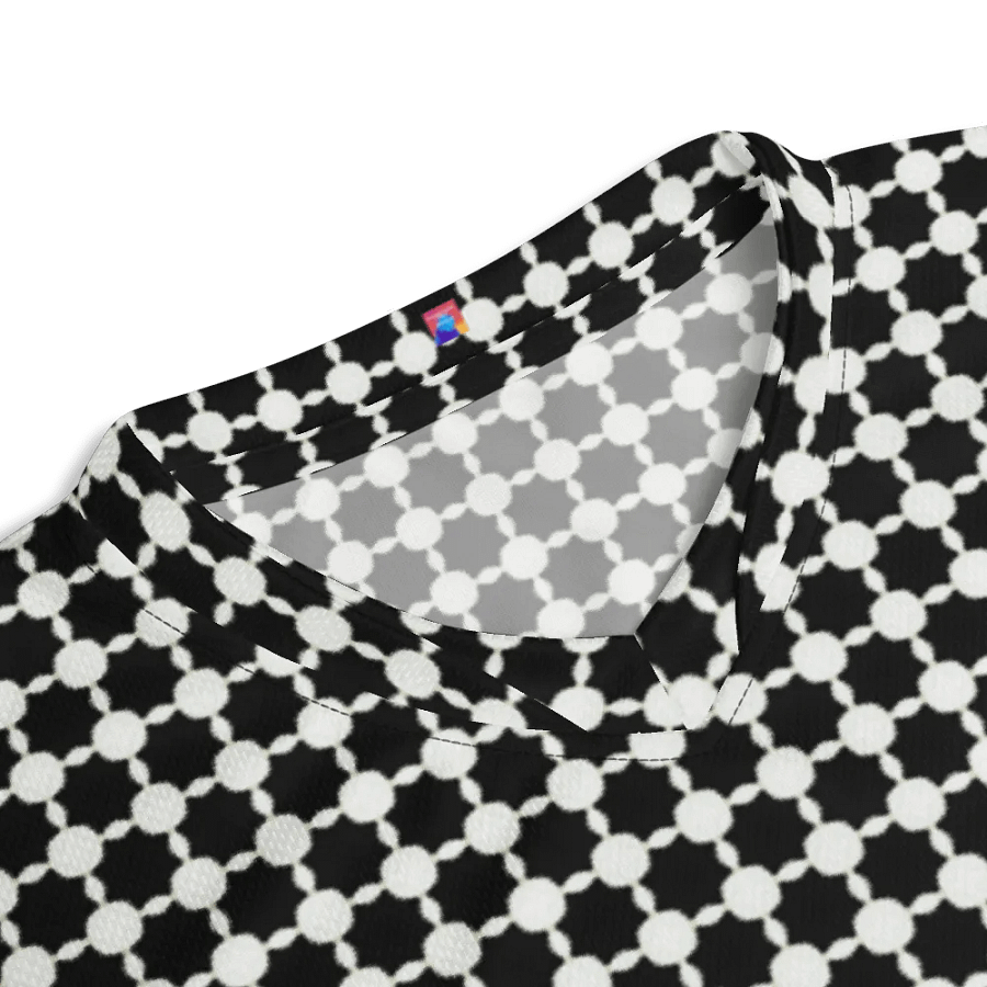 Abstract Black and White Chain Unisex V Neck Sports Jersey product image (8)