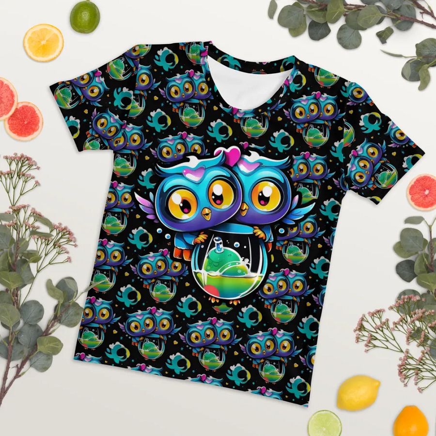 Kawaii Owls All Over Print T-shirt product image (7)