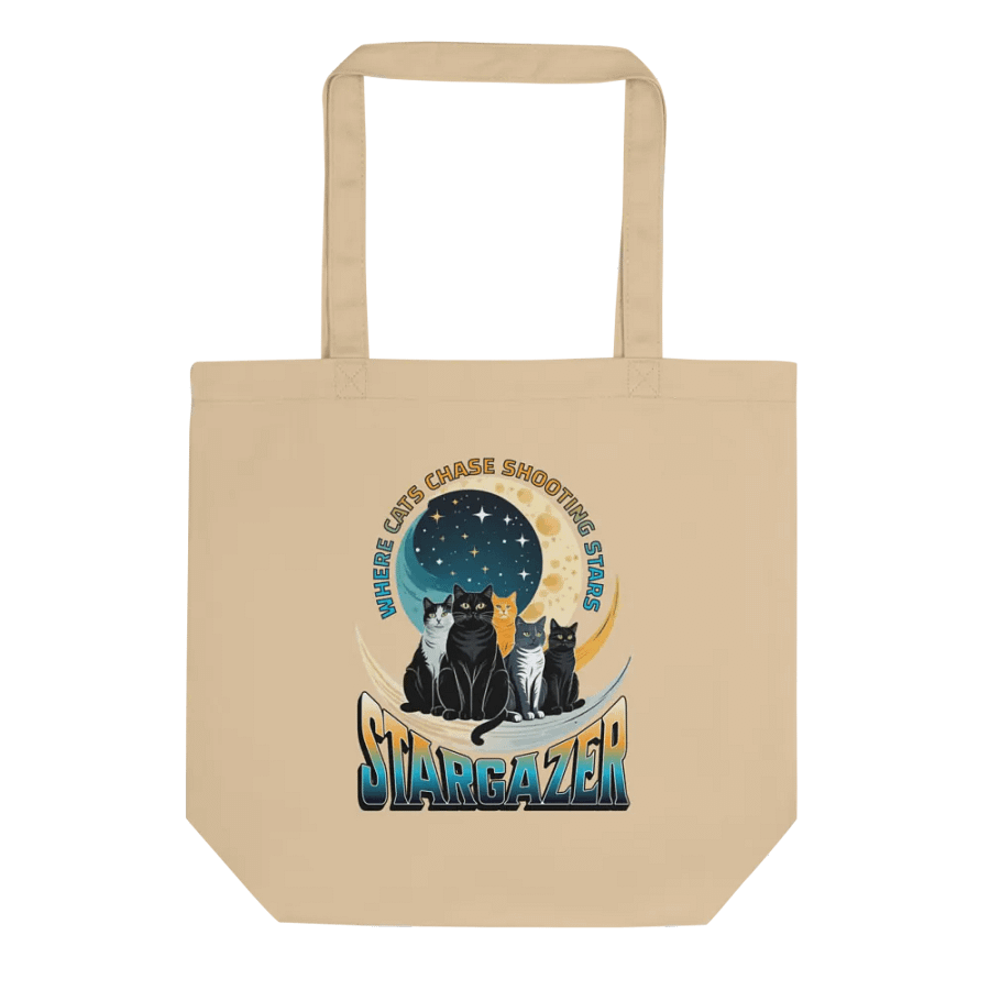 Where Cats Chase Shooting Stars Stargazer Organic Tote Bag product image (1)