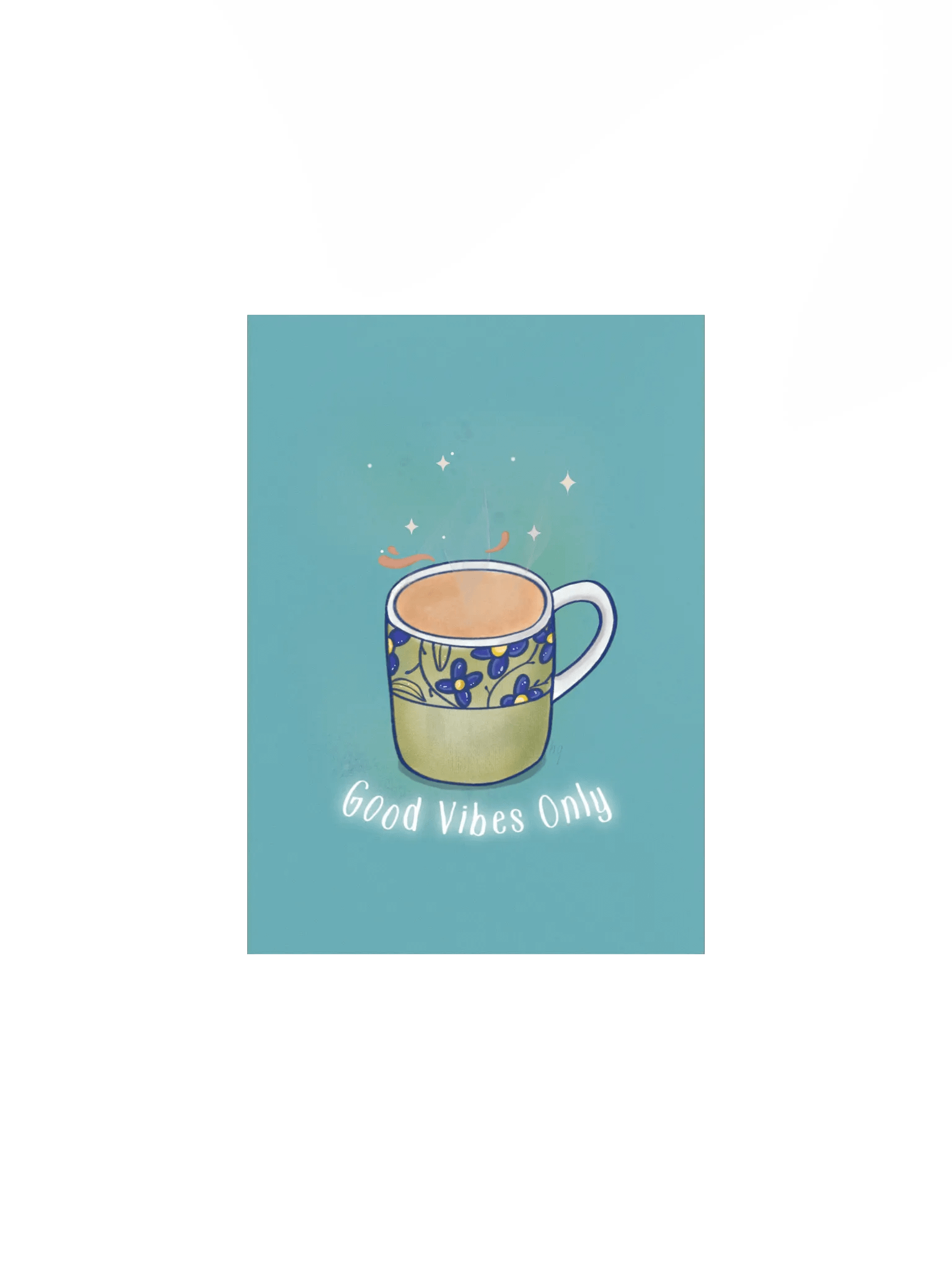Good Vibes Only Floral Mug Poster product image (2)