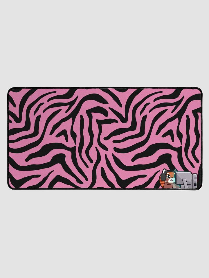 Gaming Bear Desk Mat (Pink Zebra) - 15.5" x 31.5" product image (1)
