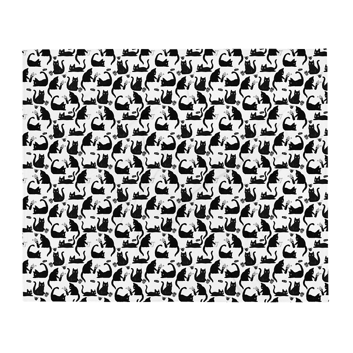 Bad Cats Knocking Stuff Over Throw Blanket product image (1)