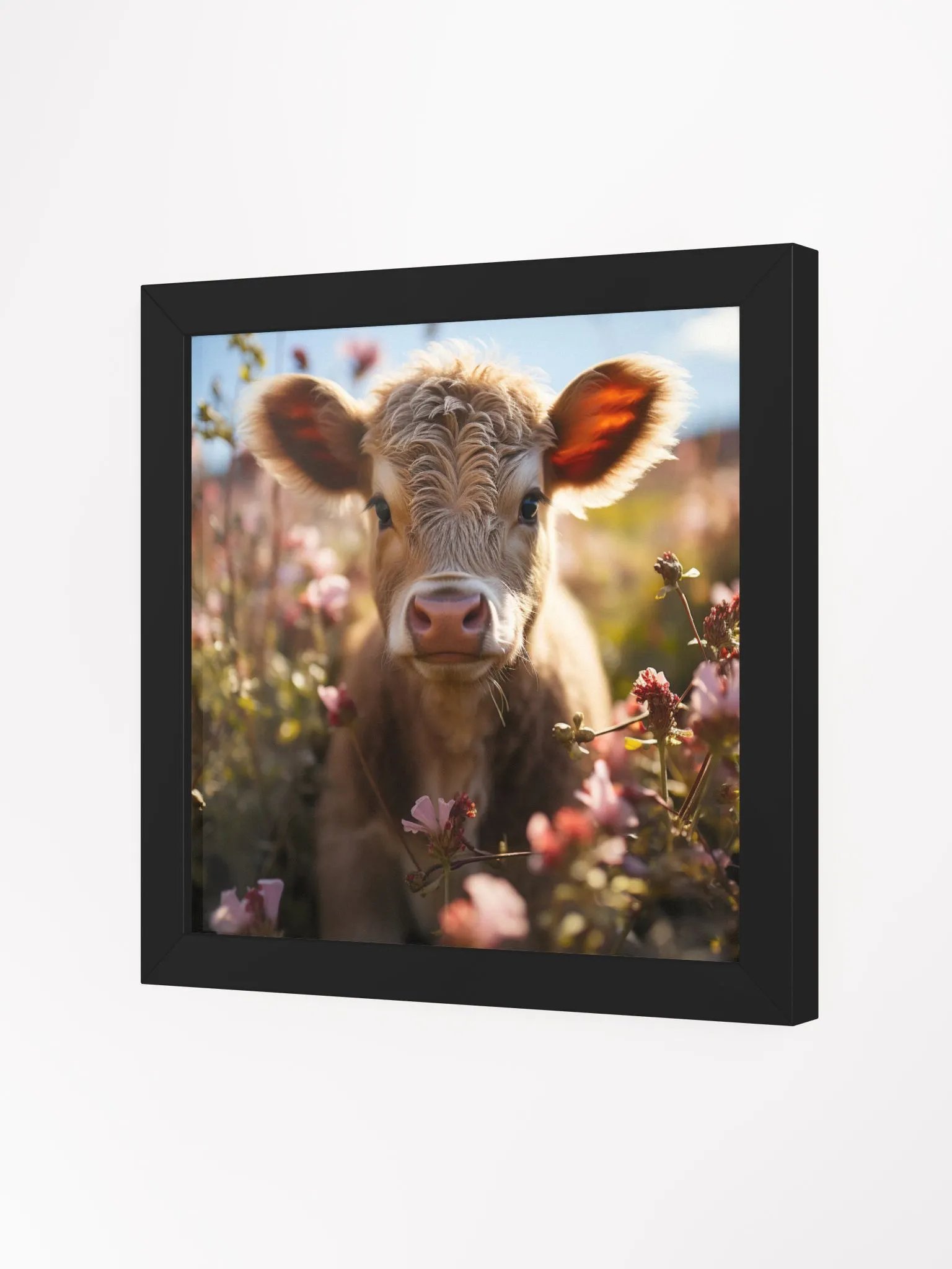 Cow In a Field of Flowers Farm Animal Wall Art product image (46)