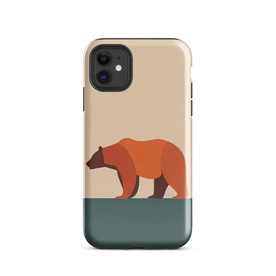 Vector Bear on Grass Tough Case for iPhone product image (2)