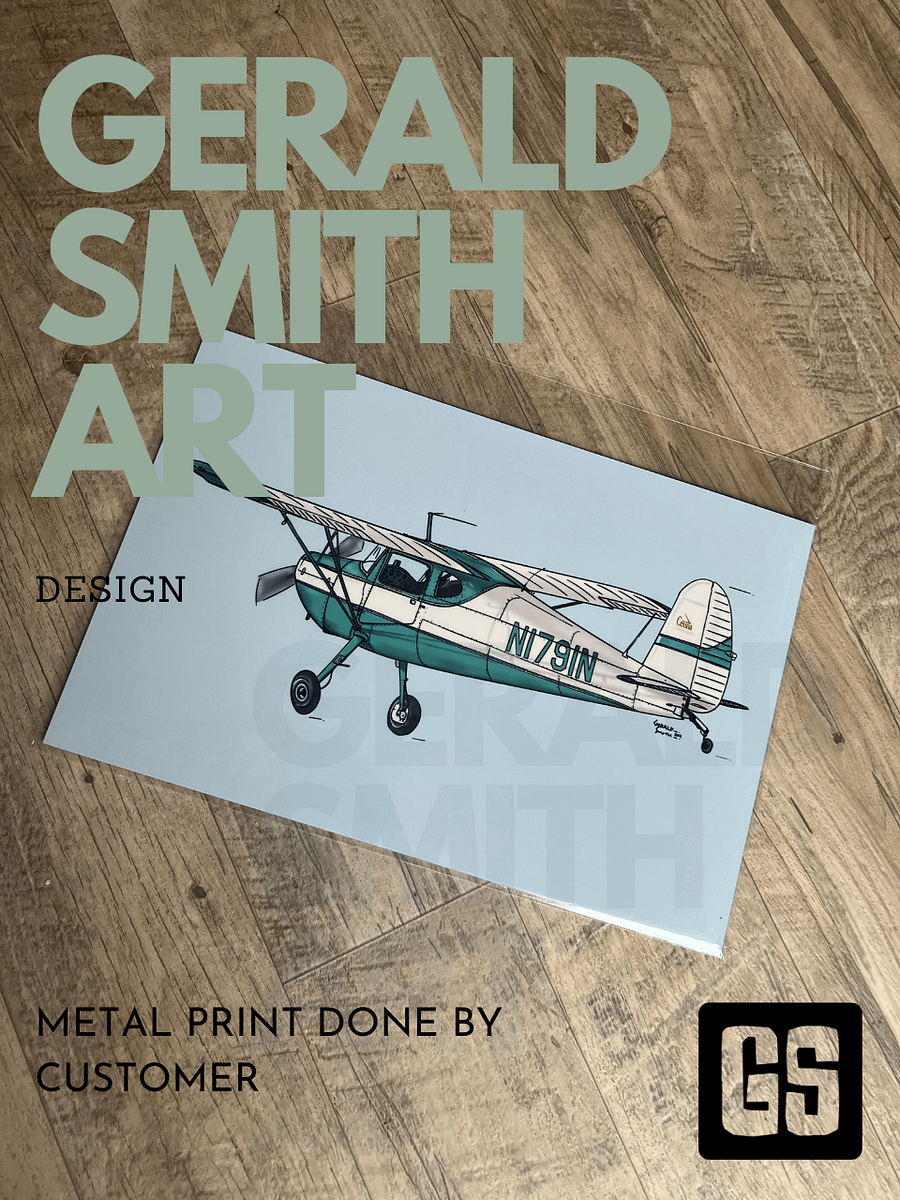 Cessna 120 Printable Digital Aviation Art - Blue Sky Background, Perfect Pilot Gift product image (4)