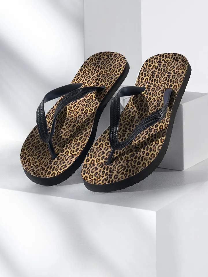 Leopard Print Custom Flip Flops 🐆☀️ product image (1)