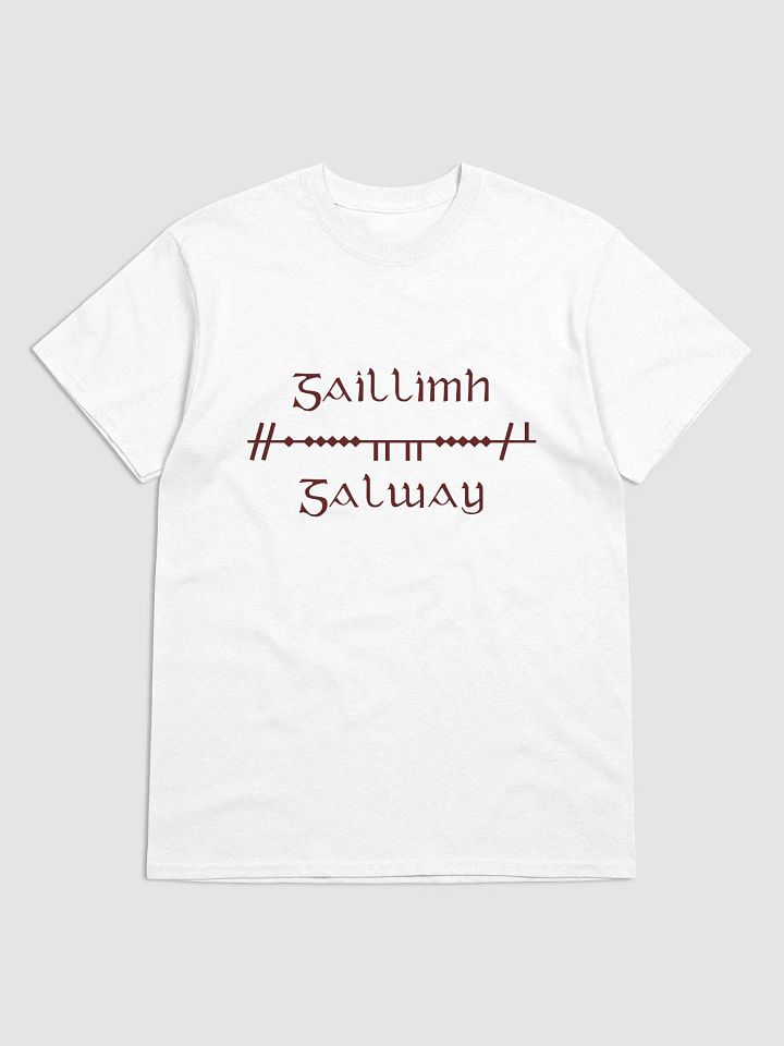 Galway/Gaillimh Scholastic style Ogham white printed T-shirt product image (1)