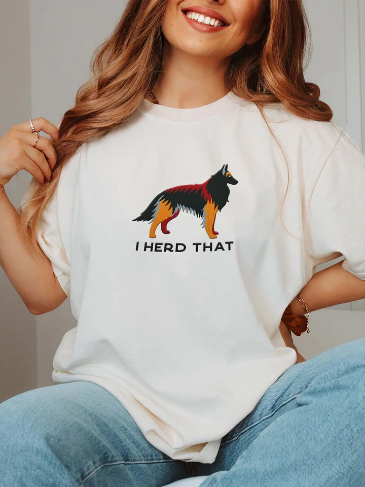 I Herd That T-Shirt(Embroidered) of a Belgian Tervuren(Black) product image (2)