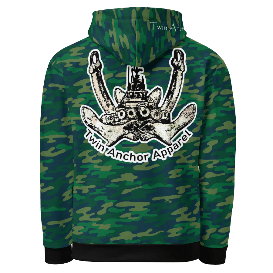 Teal Camouflage Twin Anchor Apparel Log Hoodie product image (3)