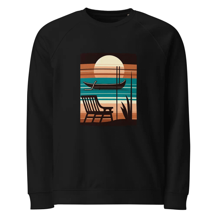 Sunset Serenity Organic Raglan Sweatshirt | Ai Design product image (1)