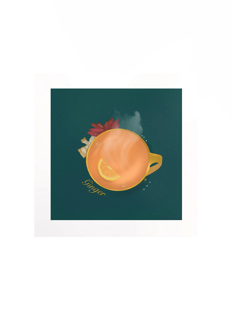 Ginger Herbal Tea Matte Poster - Green product image (3)