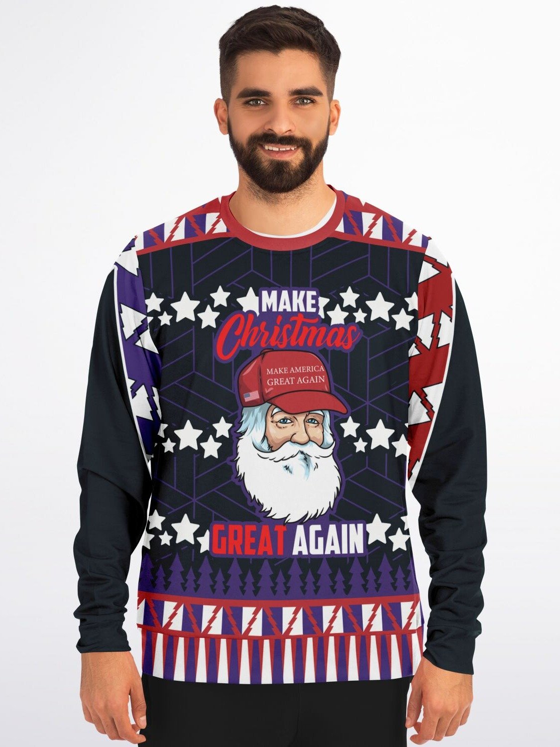 "Make Christmas Great Again" Political Sweatshirt | Funny Santa Holiday Sweater | Patriotic Winter Outfit product image (1)