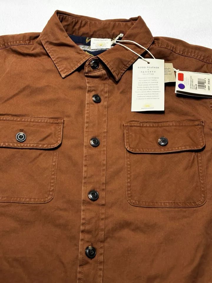 Faherty Jacket Stretch Blanket Lined CPO Dark Chestnut Size Medium product image (5)