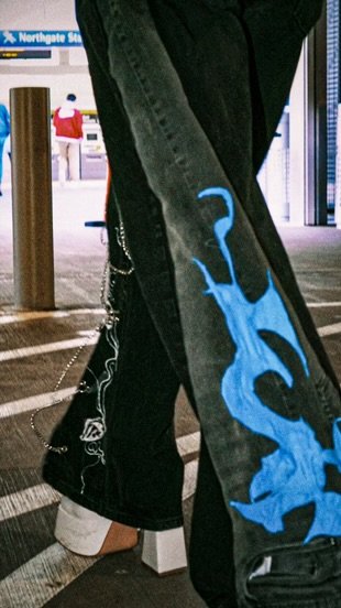 Chained Eye flared baggy jeans product image (2)