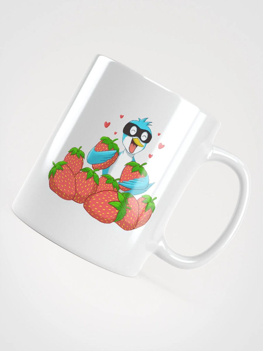 Happy Blue Bird Strawberry Thief white coffee mug product image (8)