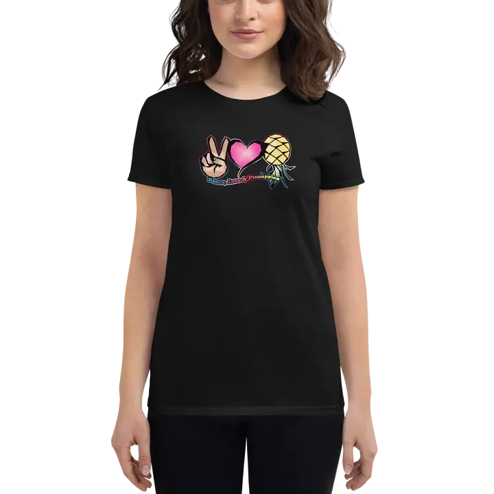 Peace Love & Pineapples mid-weight women's T-shirt product image (1)